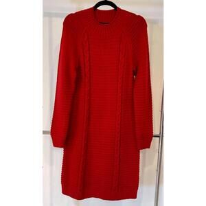Cozy Banana Republic Red Cable Knit Sweater Dress - Size M